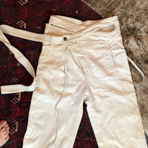 Cream Ottolinger Wrap Jeans 31"W - Picture 4 of 5